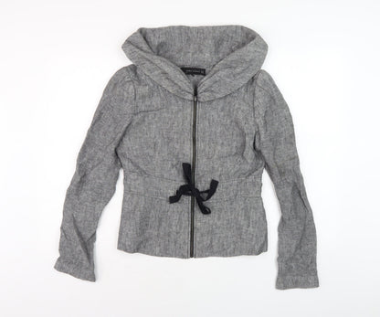 Womens UK Size S Zara Grey Basic Jacket