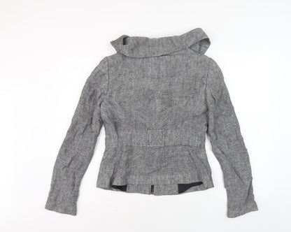 Womens UK Size S Zara Grey Basic Jacket