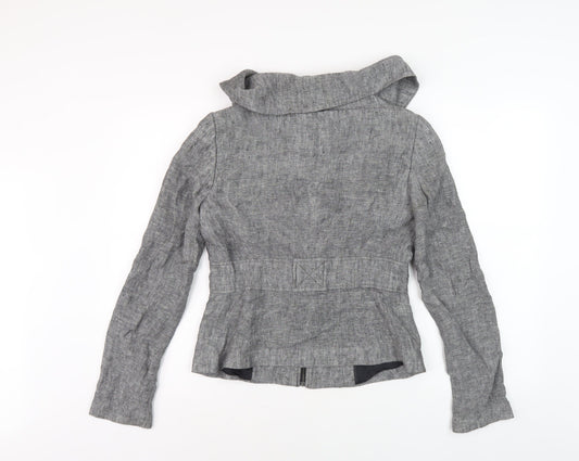 Womens UK Size S Zara Grey Basic Jacket