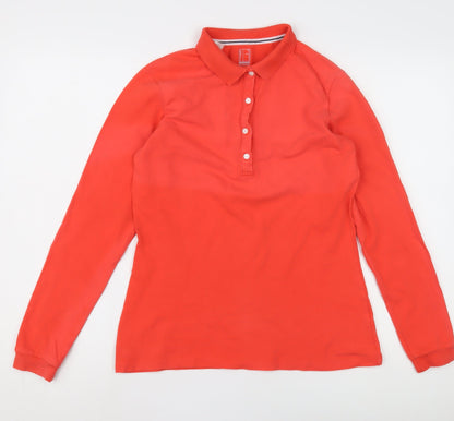 Decathlon Women's Red Polo Long Sleeve Top Size 14