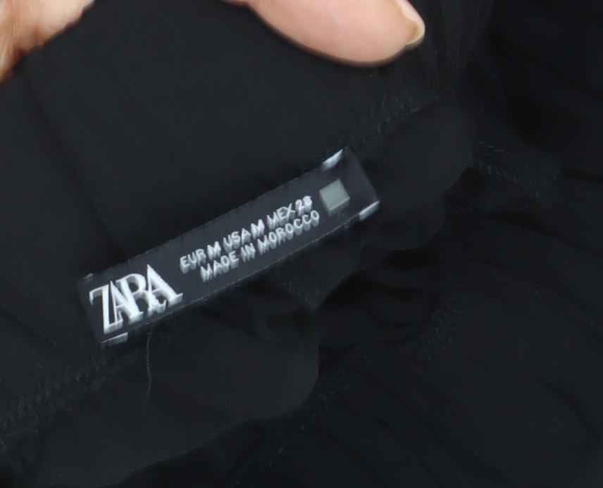 Womens UK Size M Zara  Casual Black Trousers