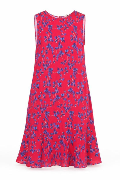 Jigsaw Women's Red Floral Dress Size 6 Sleeveless