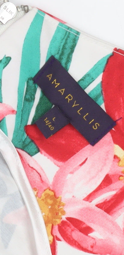 Amaryllis Women's Multicoloured Floral A-Line Dress L