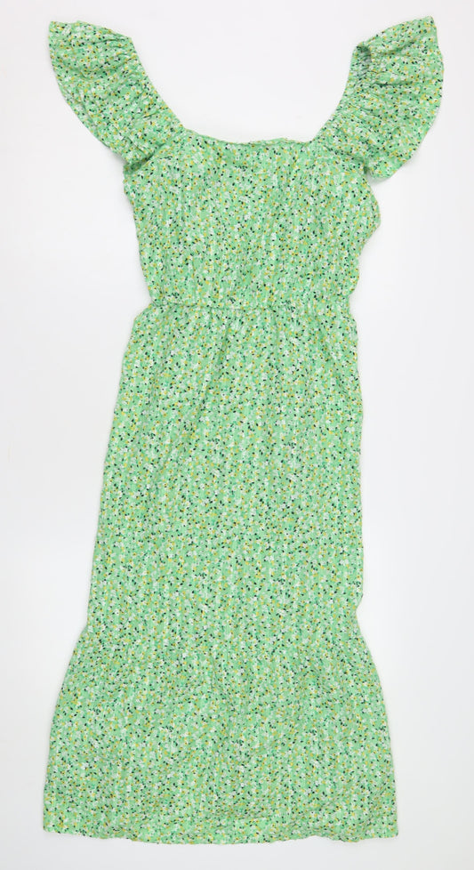 Marks and Spencer Women's Green Floral Midi Dress