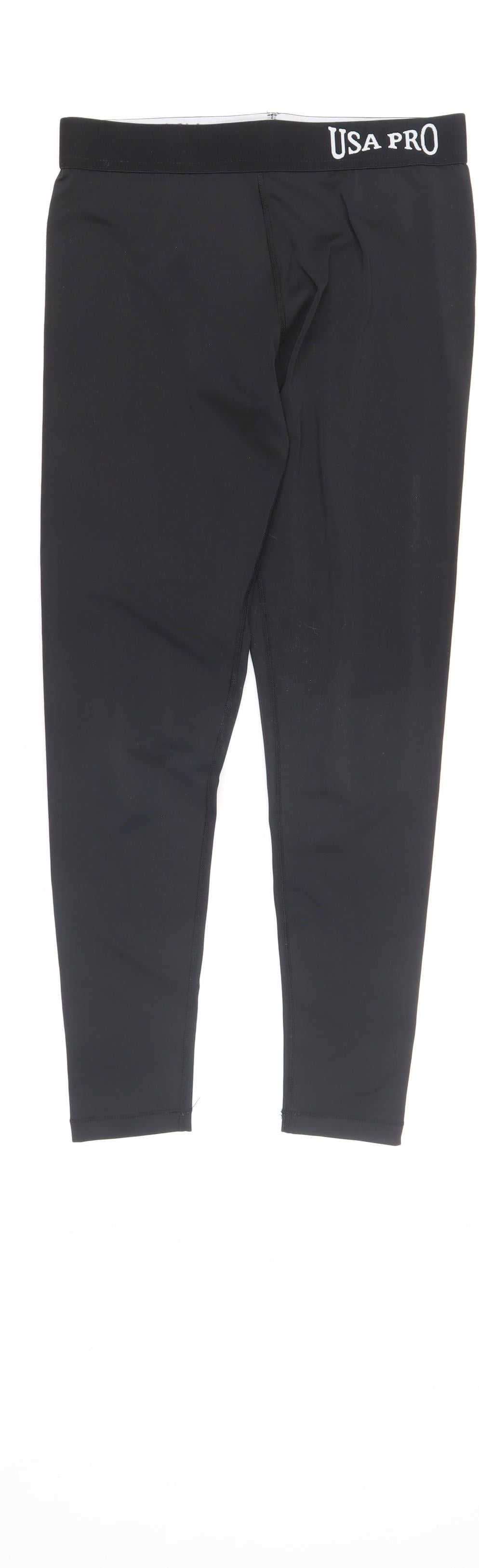 USA Pro Girls Black Leggings - Size 12 Years, Activewear