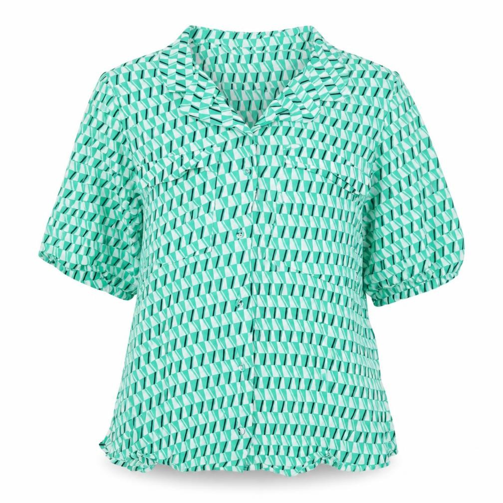 Womens UK Size 12 Autograph Green Basic Button-Up