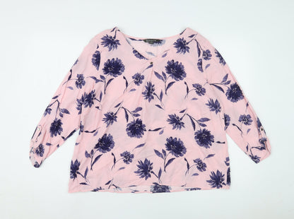 Womens UK Size 14 Bonmarché Pink Basic Blouse