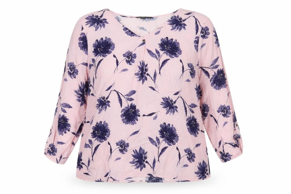 Womens UK Size 14 Bonmarché Pink Basic Blouse