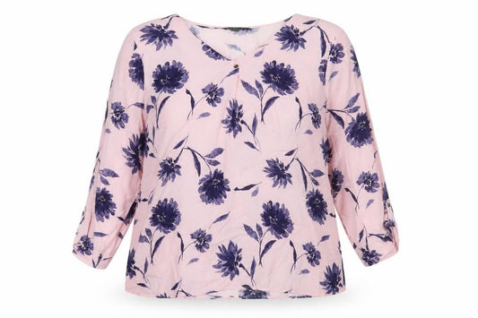 Womens UK Size 14 Bonmarché Pink Basic Blouse