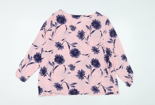 Womens UK Size 14 Bonmarché Pink Basic Blouse
