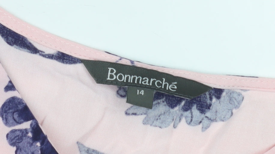 Womens UK Size 14 Bonmarché Pink Basic Blouse