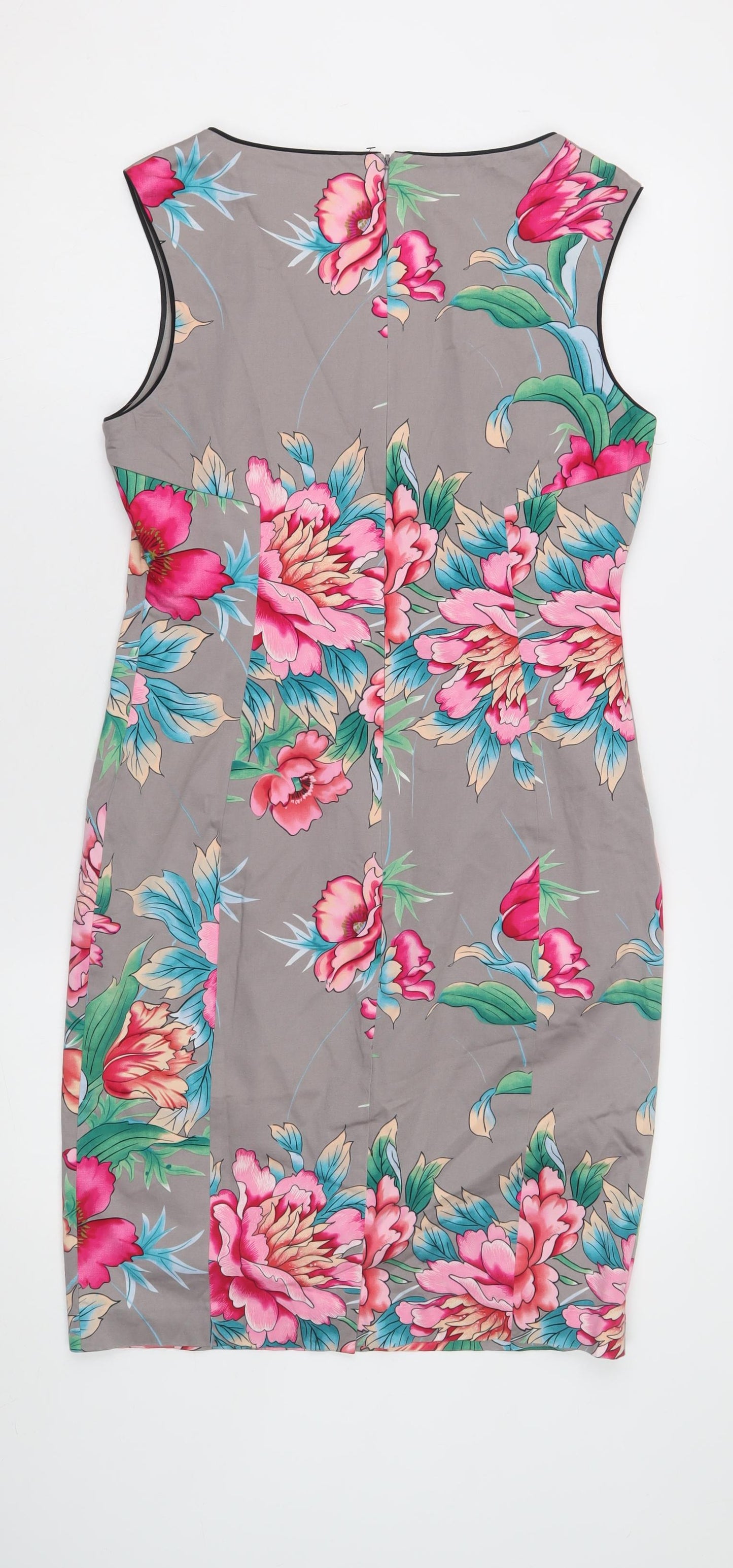 Oasis Women's Multicoloured Floral Sheath Dress Size 12