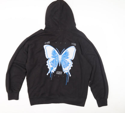 Mens UK Size S boohooMAN Black Pullover Hoodie