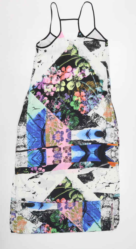 Warehouse Women's Multicoloured Floral Slip Dress Size 10