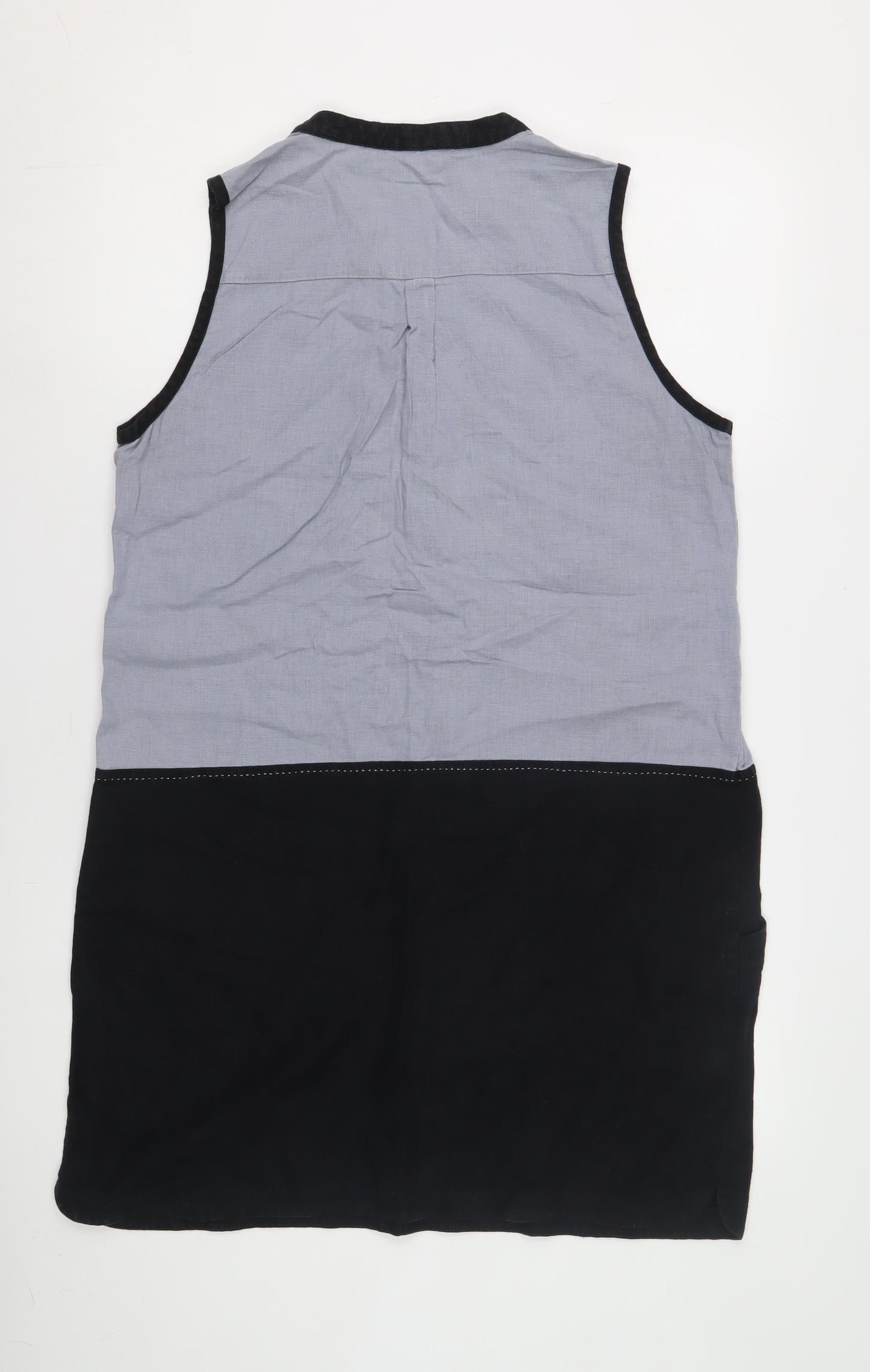 Next Women's Black and Grey Colourblock Dress Size 14