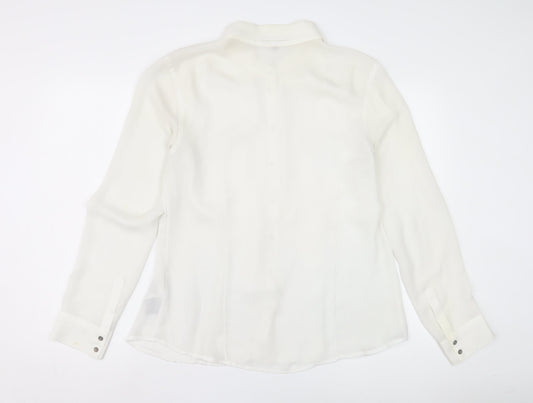 Guess Women's White Button-Up Shirt L