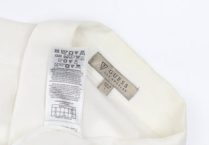 Womens UK Size L GUESS White Basic Button-Up