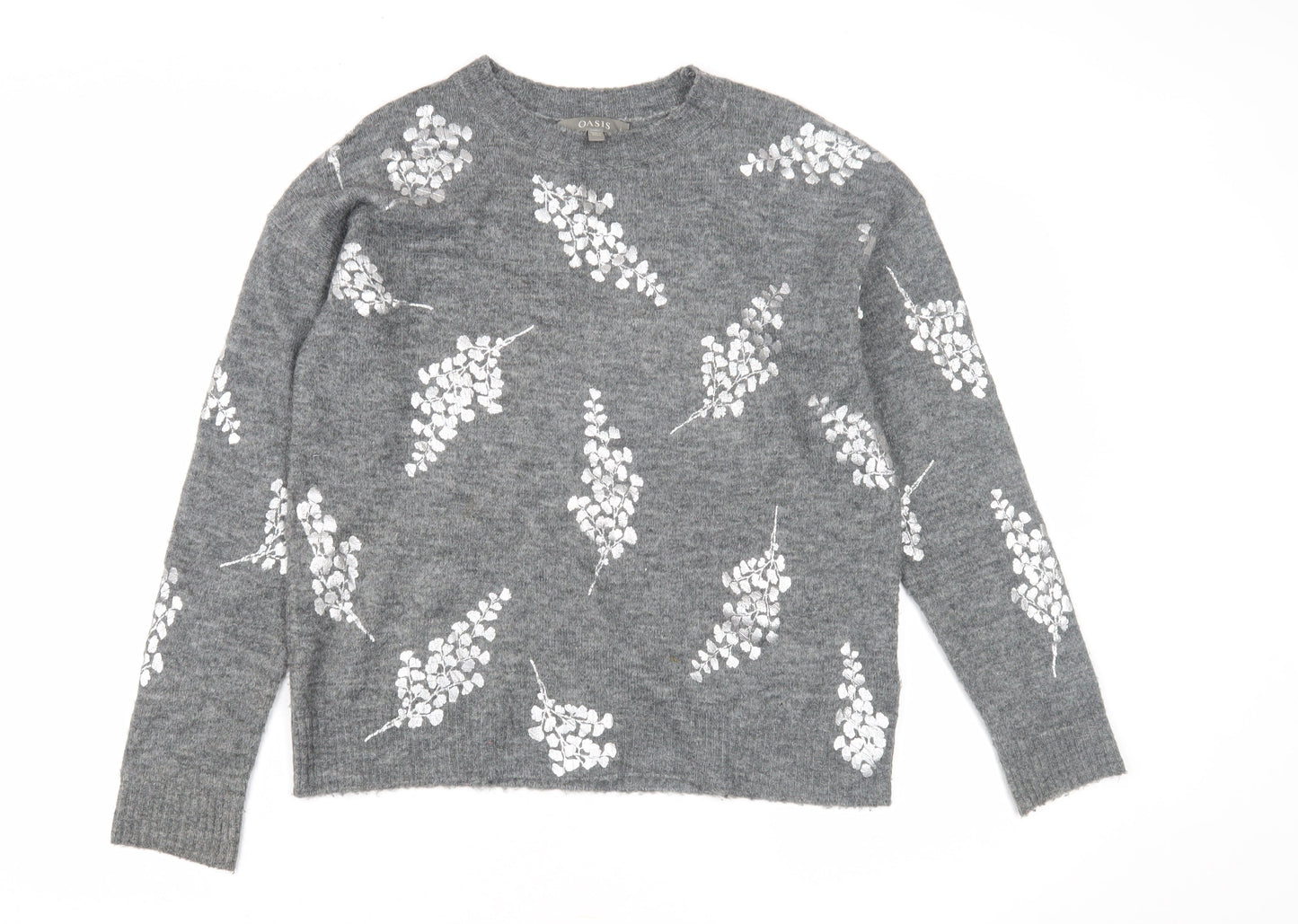 Womens UK Size S Oasis Grey Pullover Jumper