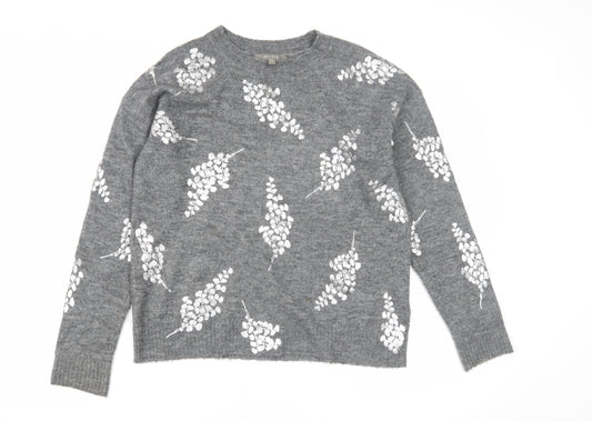 Womens UK Size S Oasis Grey Pullover Jumper