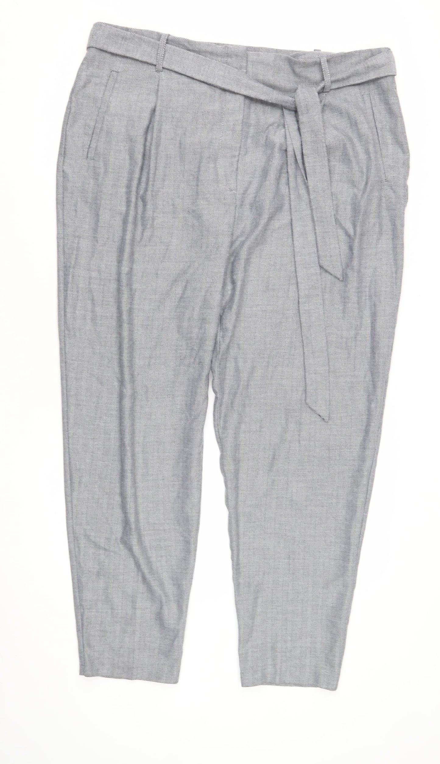 Phase Eight Women’s Grey Herringbone Trousers - Size 18