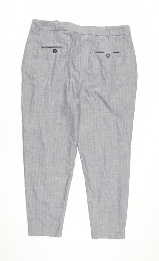 Phase Eight Women’s Grey Herringbone Trousers - Size 18
