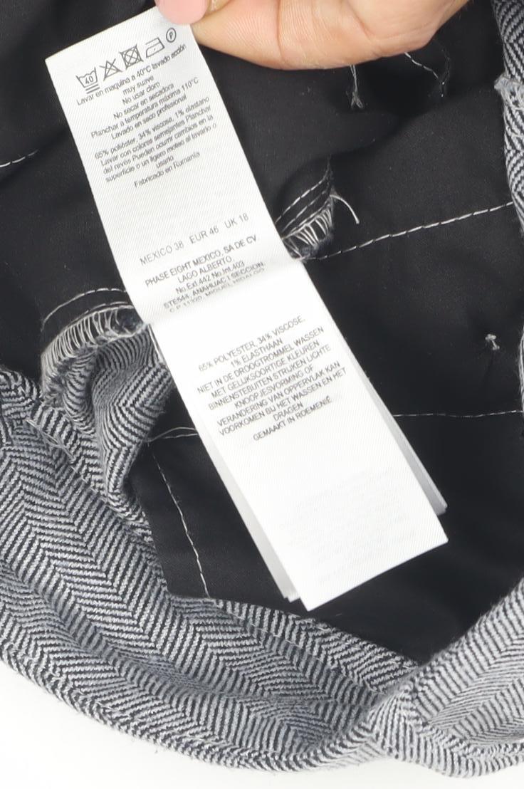 Phase Eight Women’s Grey Herringbone Trousers - Size 18