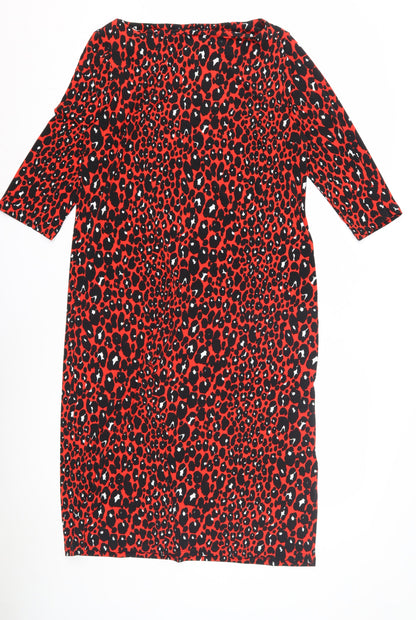Next Women’s Red Animal Print Dress, Size 12