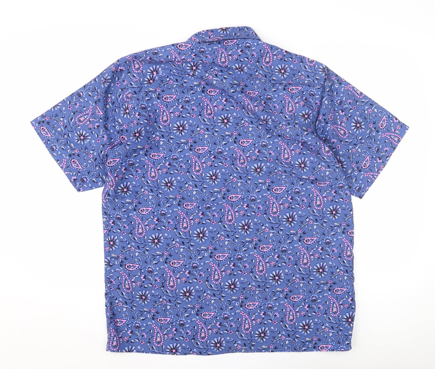 Unisex Adults UK Size M Cotton Traders Blue Basic Button-Up