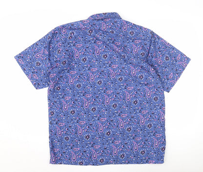 Unisex Adults UK Size M Cotton Traders Blue Basic Button-Up