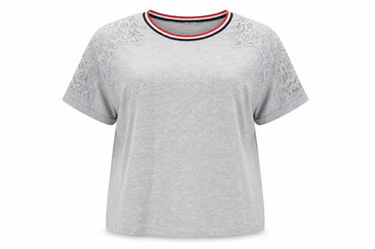 Womens UK Size 24 Capsule Grey Ringer T-Shirt