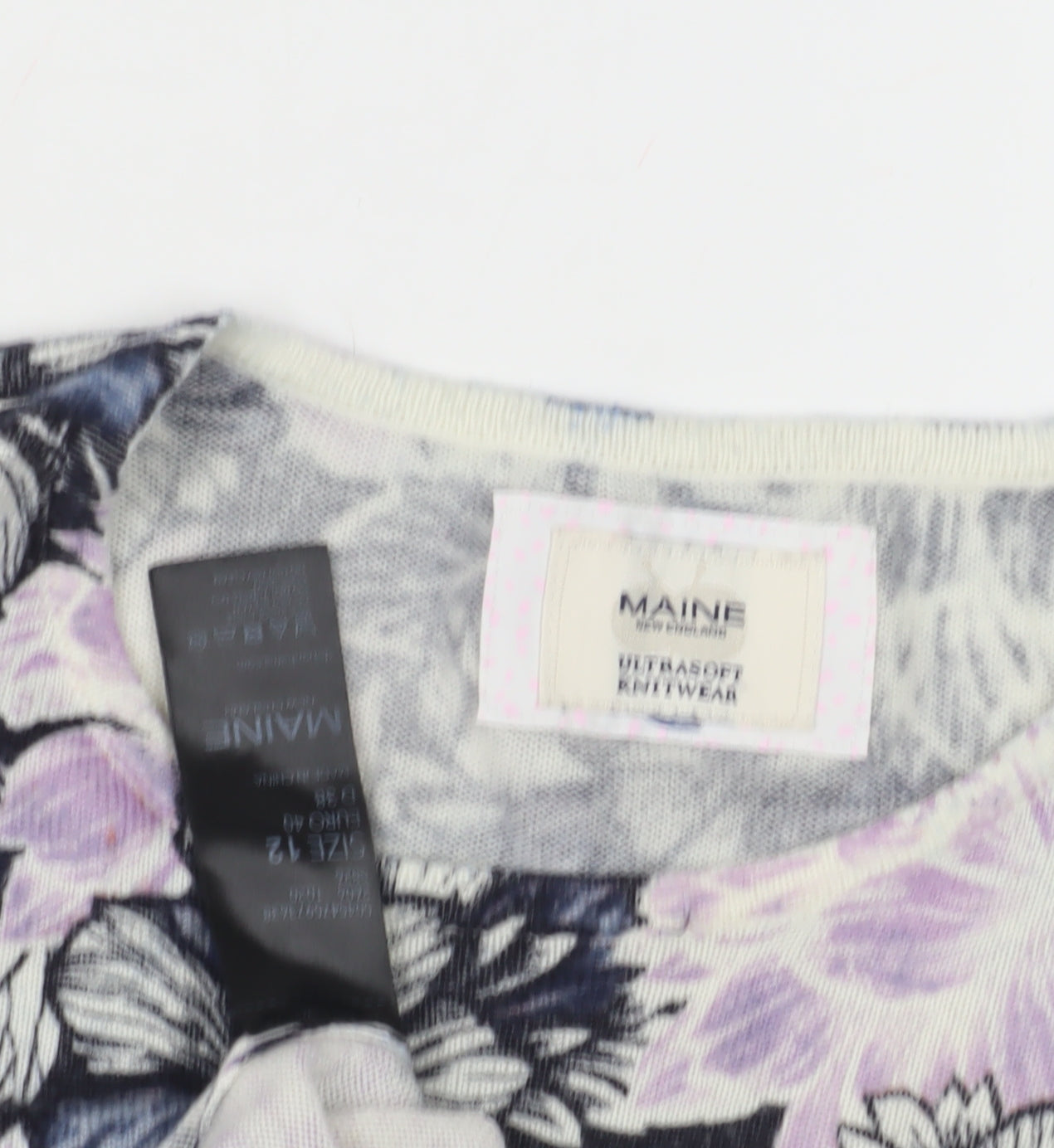 Womens UK Size 12 Maine Multicoloured Pullover Jumper