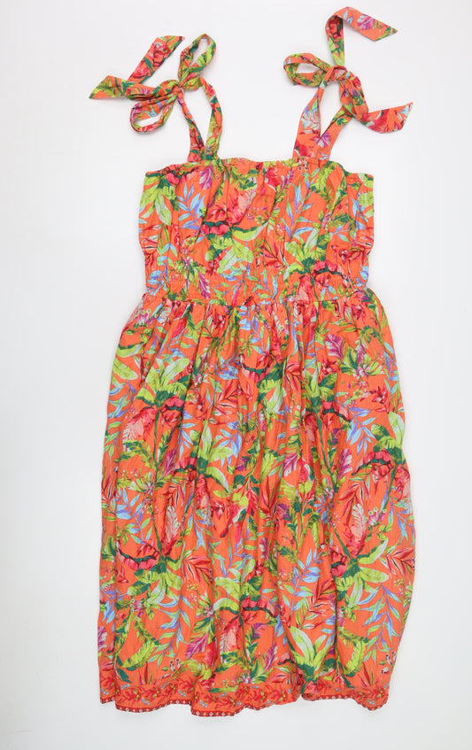 Lands' End Women's Multicoloured Floral A-Line Dress L