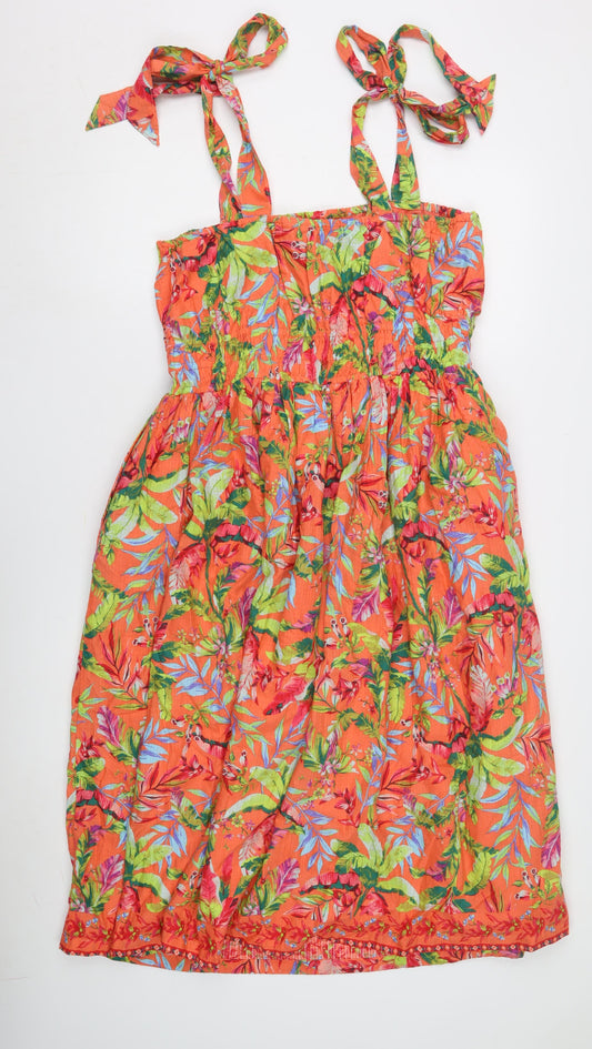 Lands' End Women's Multicoloured Floral A-Line Dress L