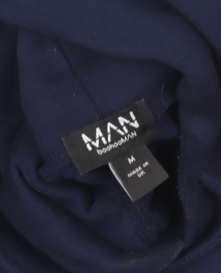 Mens UK Size M boohooMAN Blue Pullover Hoodie