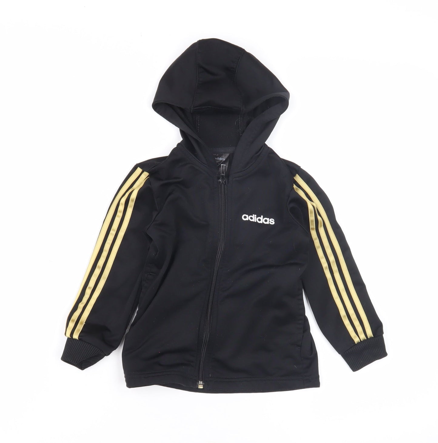 Adidas Boys Black Full Zip Hoodie 2-3 Years