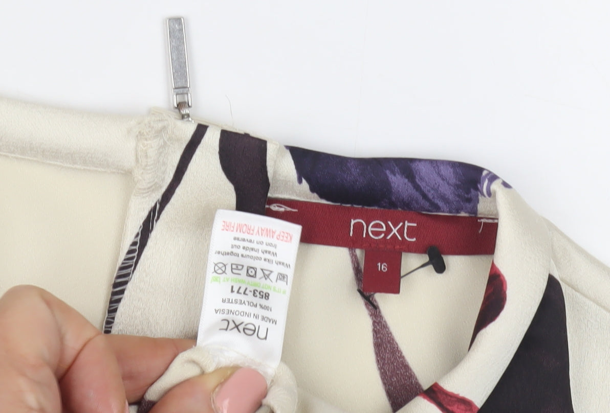 Womens UK Size 16 NEXT Multicoloured Basic Blouse
