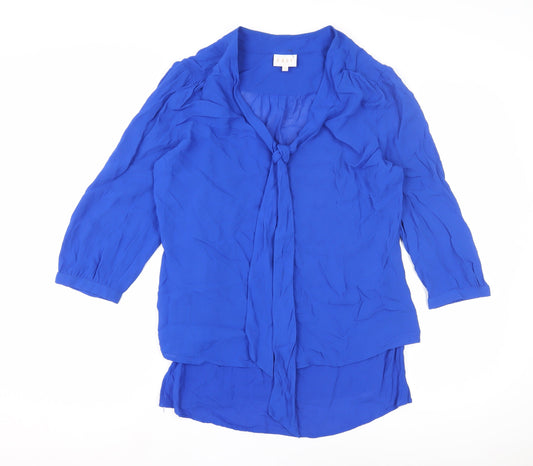 East Women's Blue Blouse Size 12 3/4 Sleeve