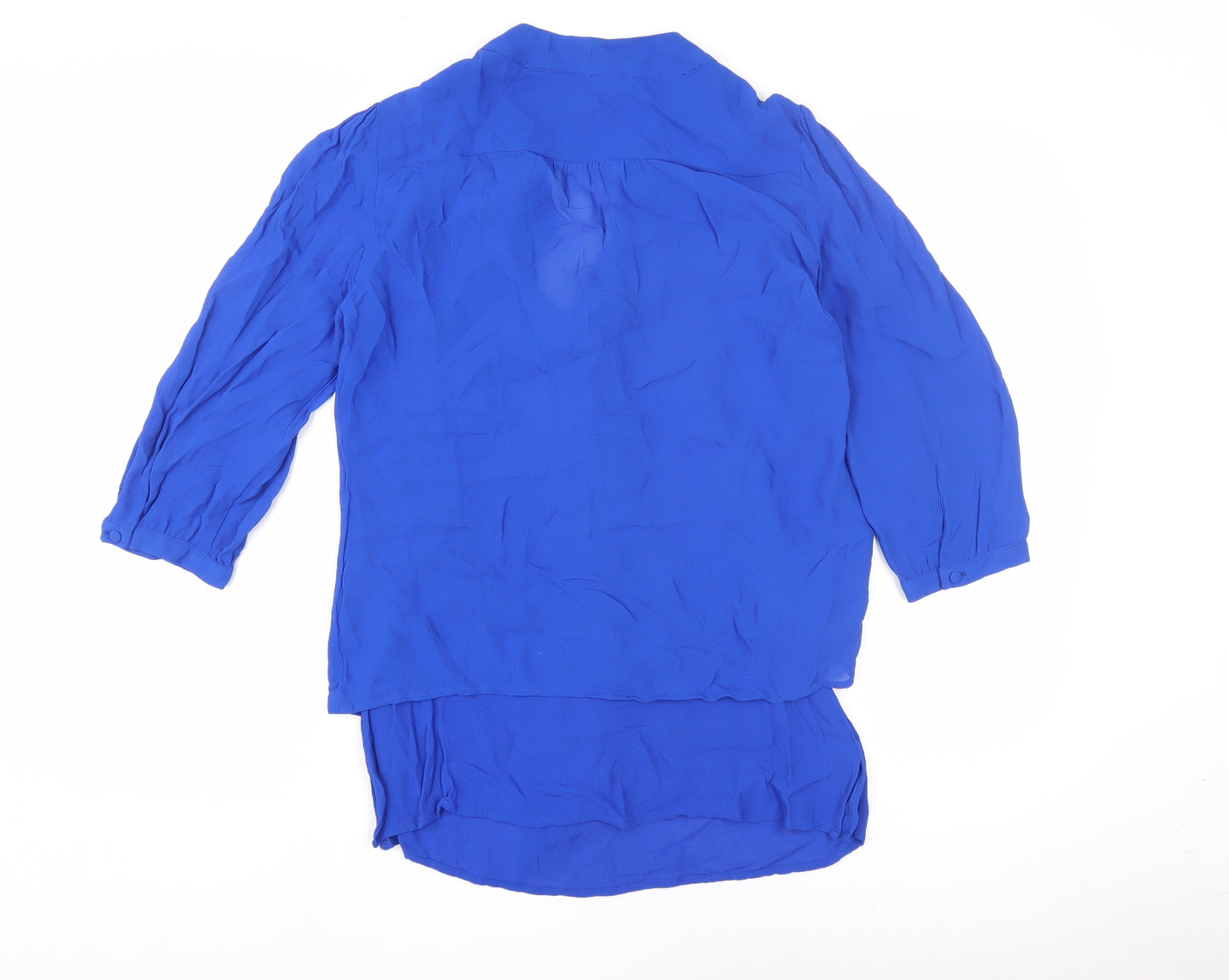 East Women's Blue Blouse Size 12 3/4 Sleeve