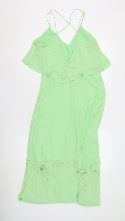 Zara Basic Women’s Green Slip Midi Dress M