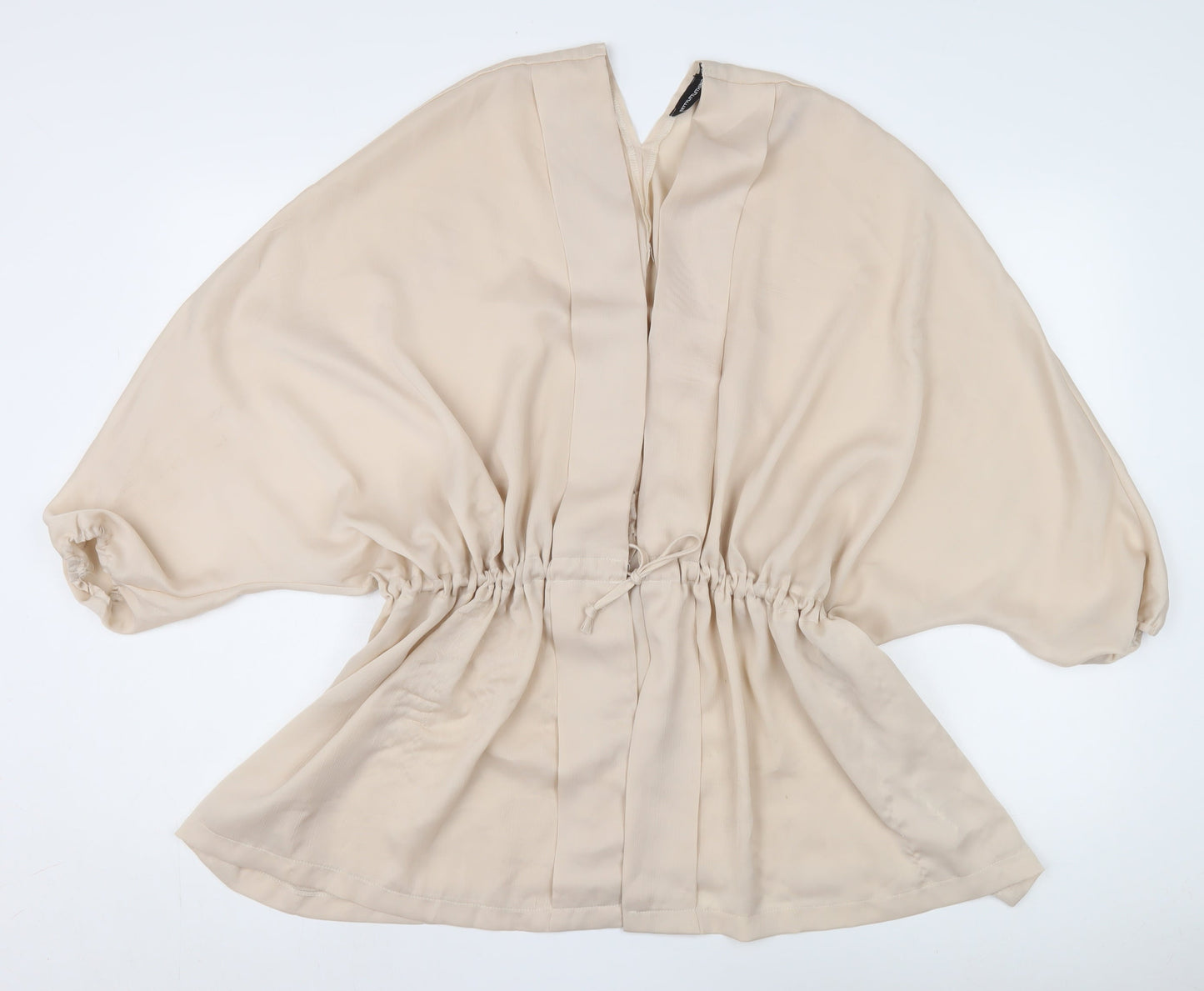 Womens UK Size 12 PRETTYLITTLETHING Beige Kimono Blouse