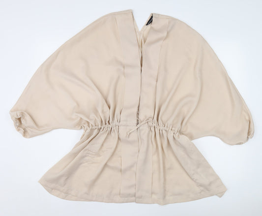 Womens UK Size 12 PRETTYLITTLETHING Beige Kimono Blouse