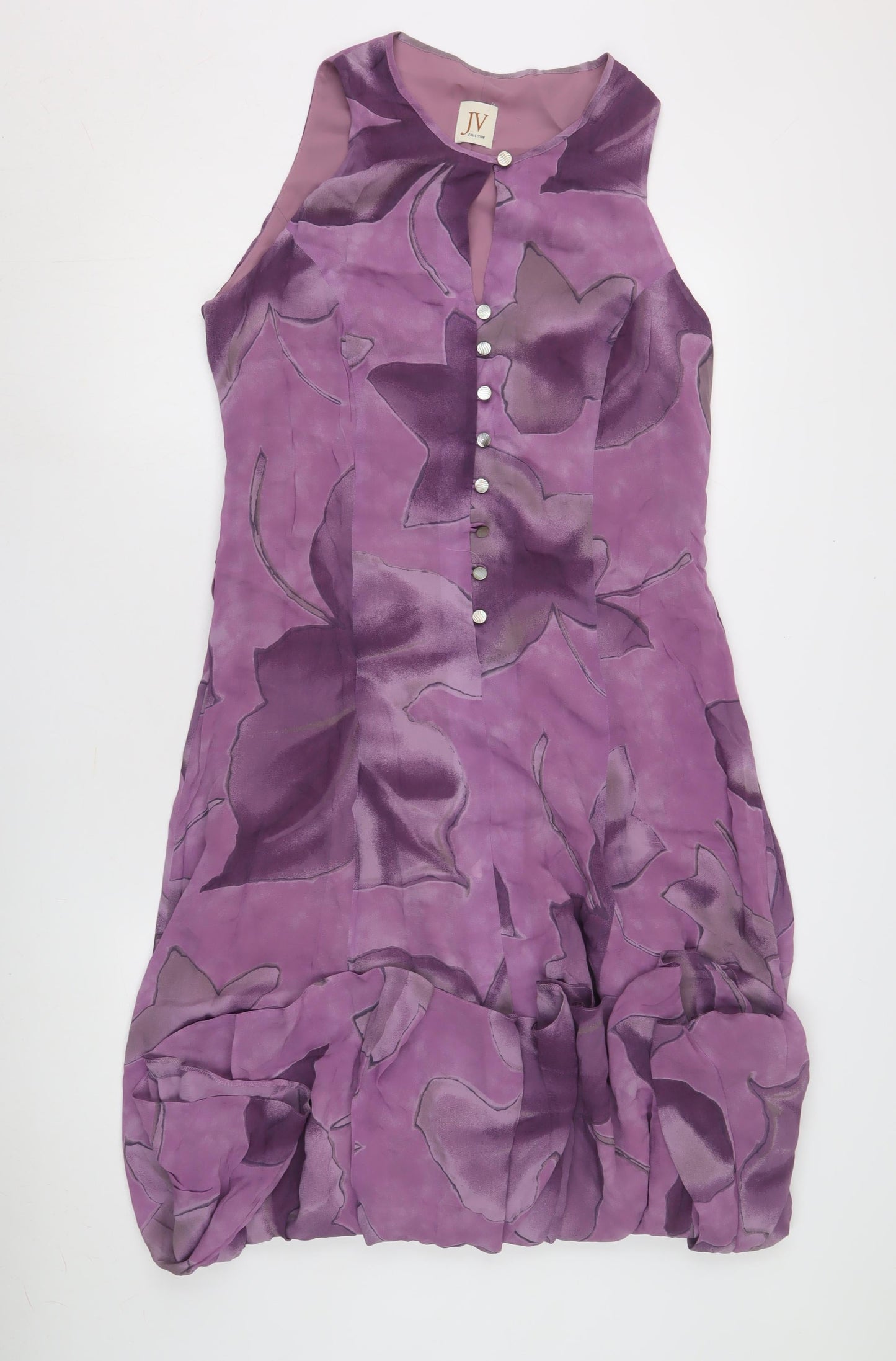 JV Collection Women's Purple Floral Bubble Hem Dress
