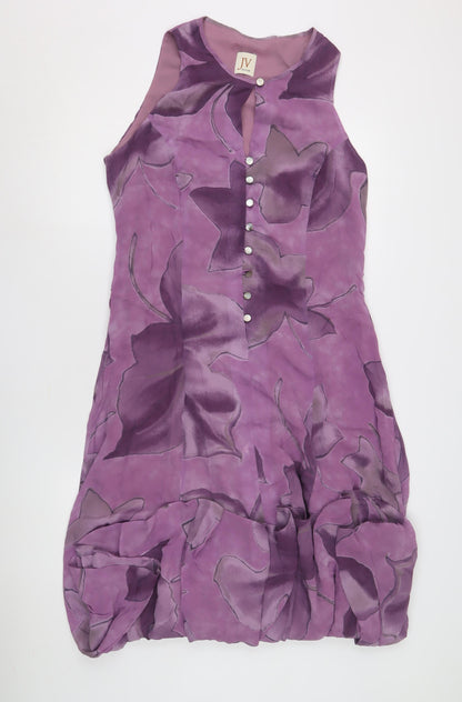 JV Collection Women's Purple Floral Bubble Hem Dress