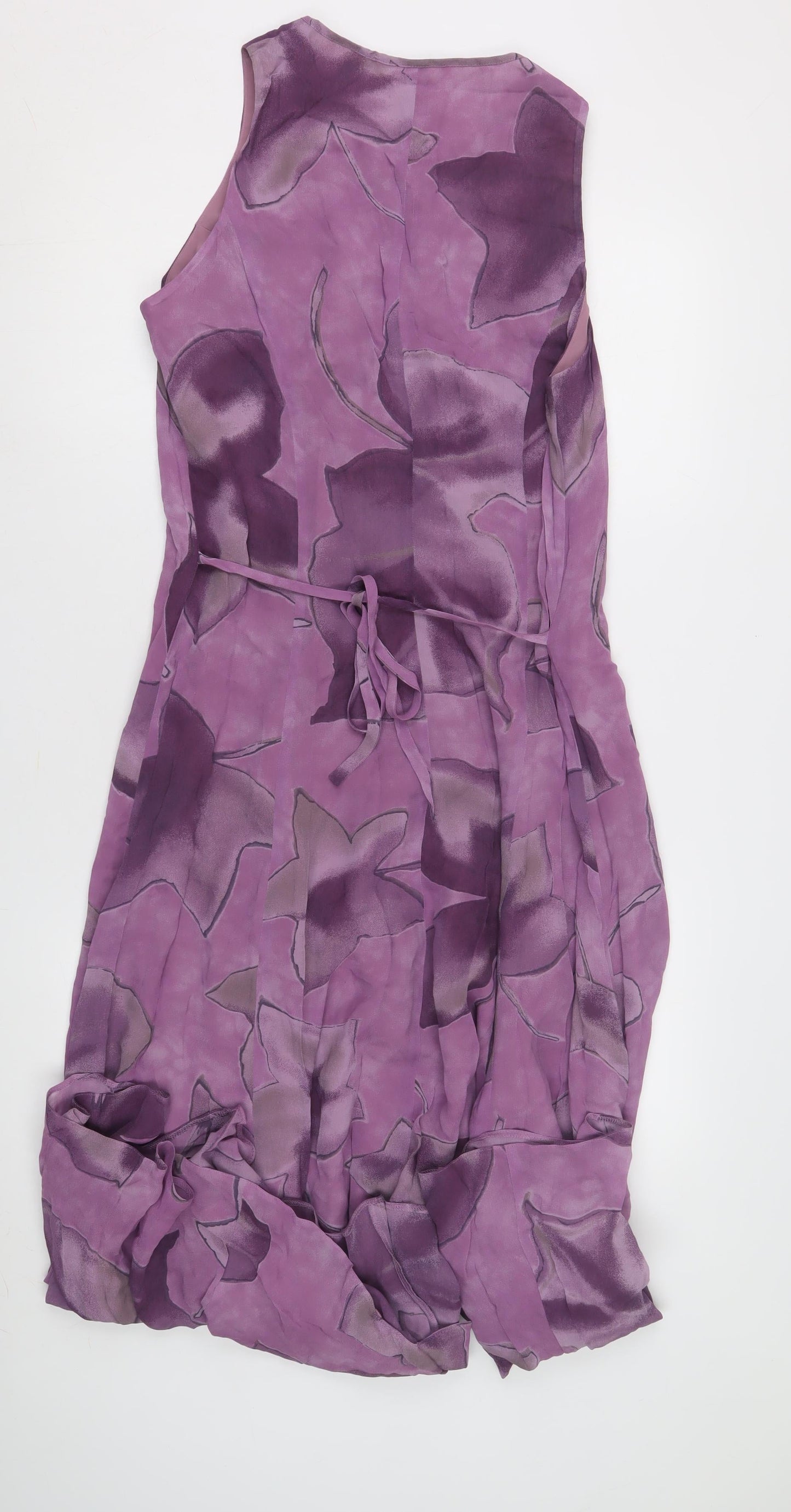 JV Collection Women's Purple Floral Bubble Hem Dress