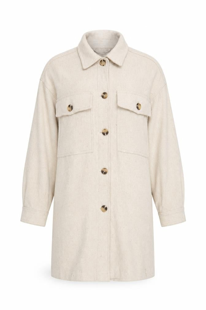 Womens UK Size S Pull&Bear Beige Basic Coat