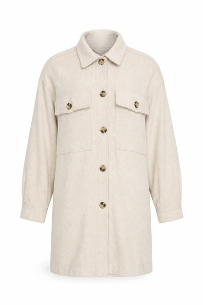 Womens UK Size S Pull&Bear Beige Basic Coat
