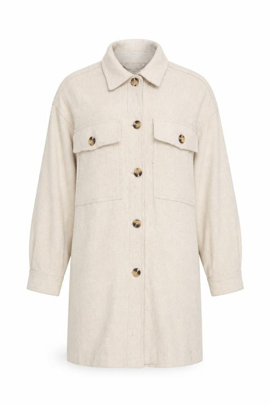 Womens UK Size S Pull&Bear Beige Basic Coat