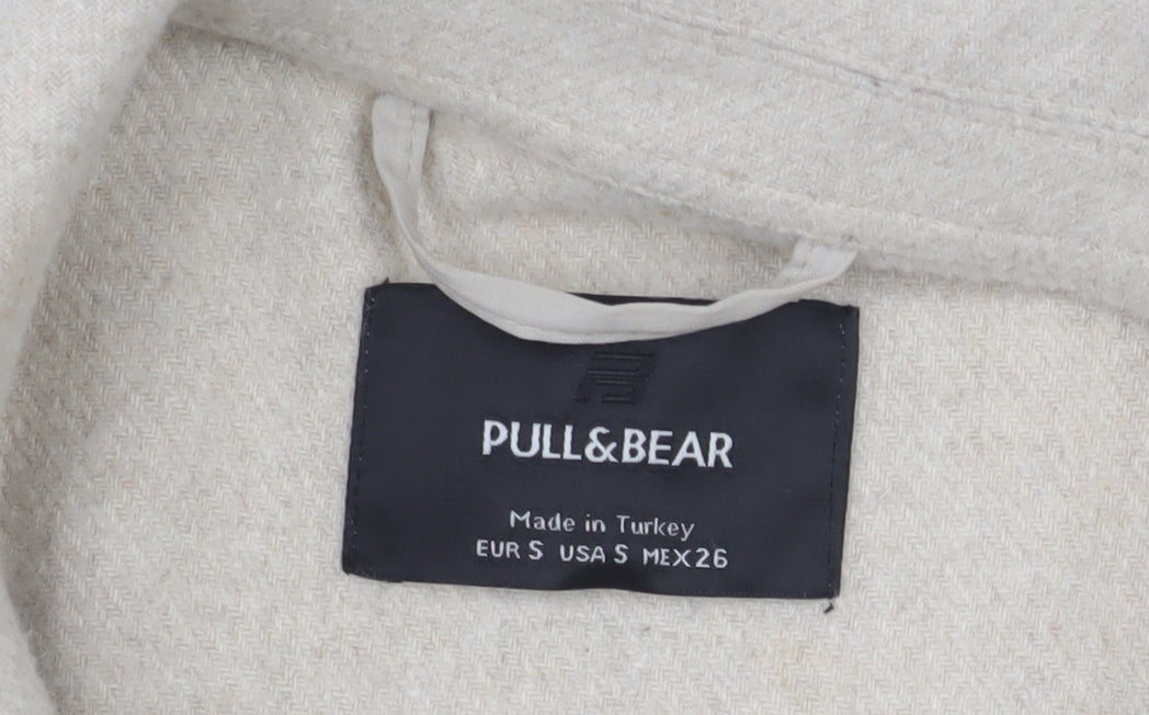 Womens UK Size S Pull&Bear Beige Basic Coat