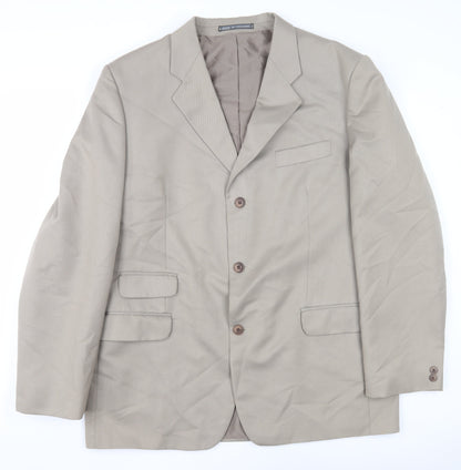 City inc Men's Beige Blazer 44L Regular Fit Jacket