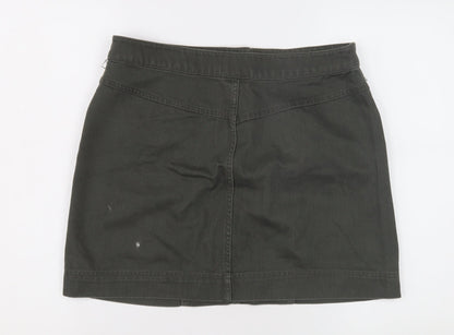 H&M Women's Green Cotton Skirt, Size 14